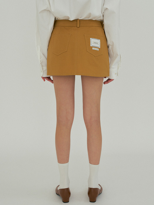 90s mini cotton skirt_mustard