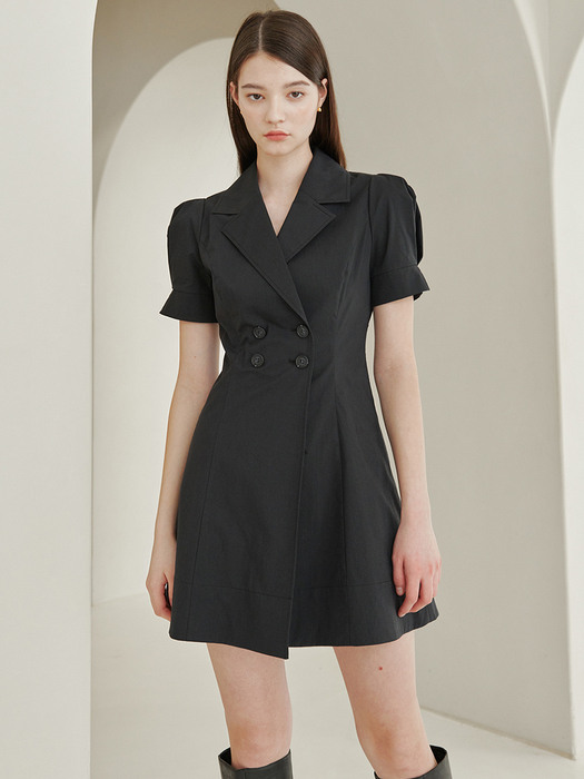 Double Button Trench Dress - Mini