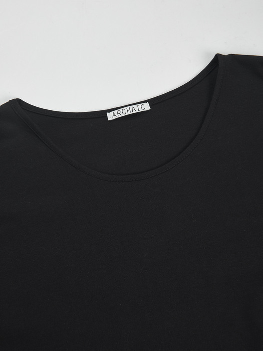 soft u-neck t-shirt_black