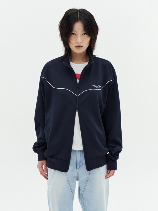 MATIN KIM JERSEY ZIP-UP IN NAVY