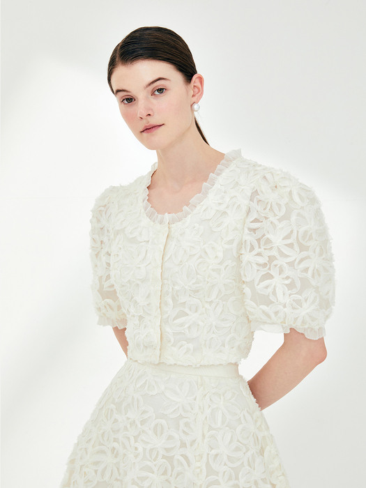 [SET]INGRID Floral jacket + ERIN Floral skirt (Ivory)