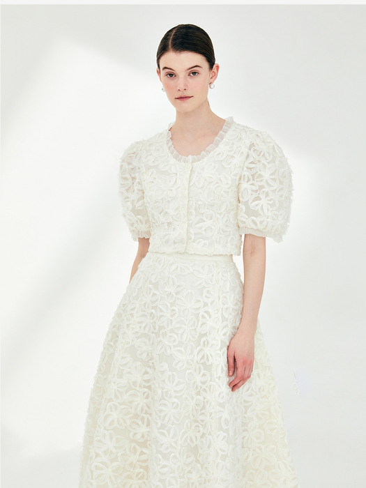 [SET]INGRID Floral jacket + ERIN Floral skirt (Ivory)