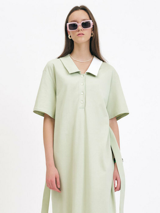 [단독] 22 Summer_Light Green Midi Polo Dress 