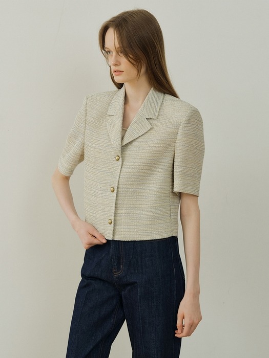 summer tweed jacket (light beige)