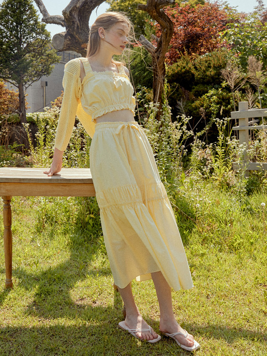 Lily shirring skirt (yellow)