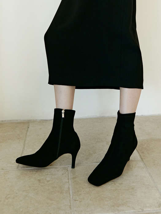 NEW JULIA spanx ankle boots - 7cm 4color 스퀘어 스판 앵클부츠