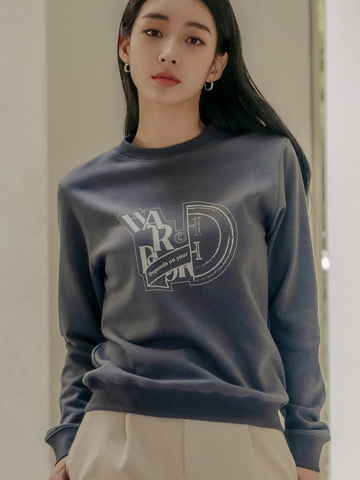 HALF SYMBOL LOGO SWEATSHIRT_CHACOAL