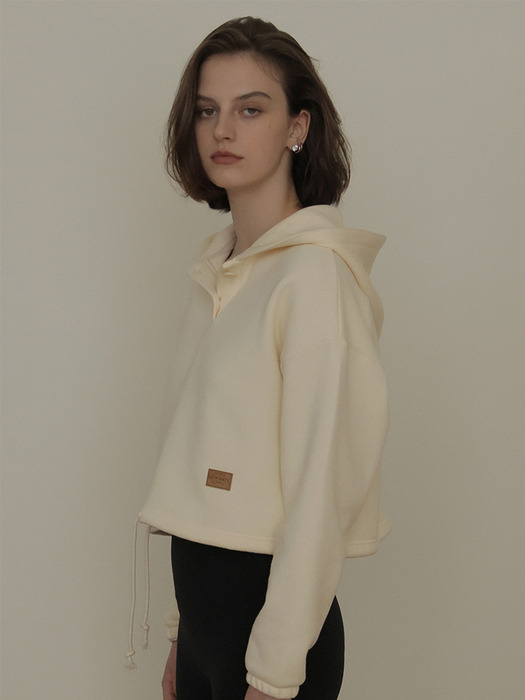 NY Cropped Hoodie_Cream