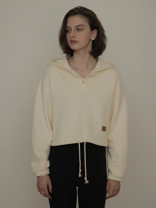 NY Cropped Hoodie_Cream