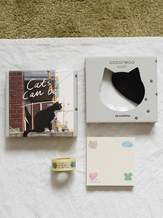 캣츠캔비 코코 고양이 접시 마스킹테이프 메모패드 세트