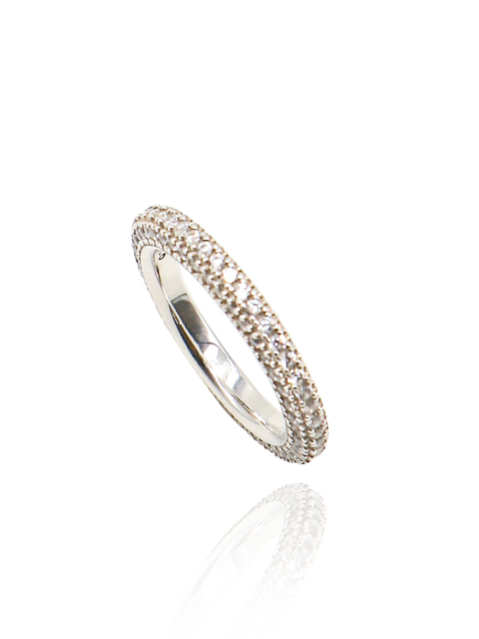 Volume Pave Setting Silver Ring Ir204 [Silver]