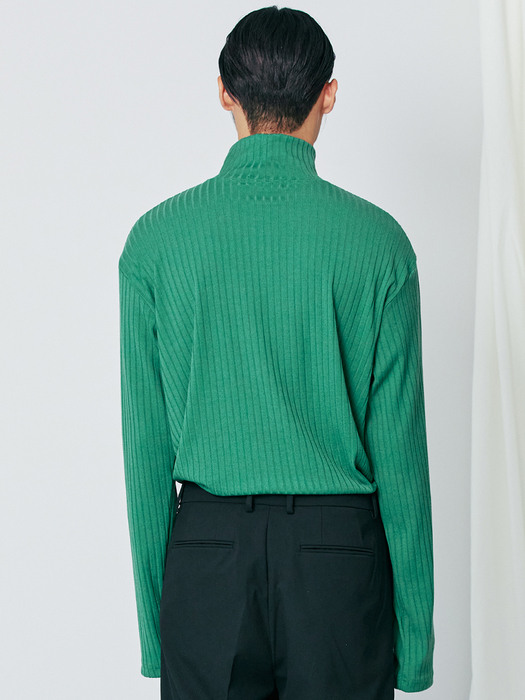 harris silky turtle neck long sleeve green