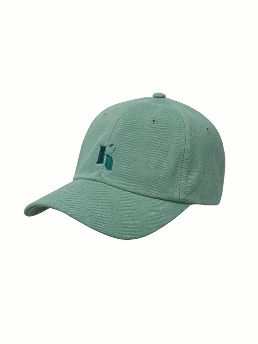 COTTON TWILL LOGO EMBROIDERED BALL CAP, GREEN