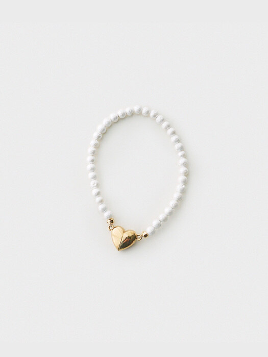 heart magnet cotton pearl bracelet