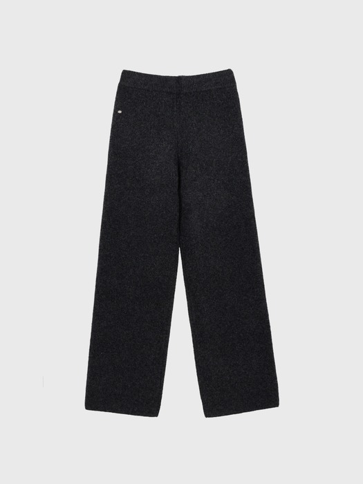 color banding knit pants - d/grey
