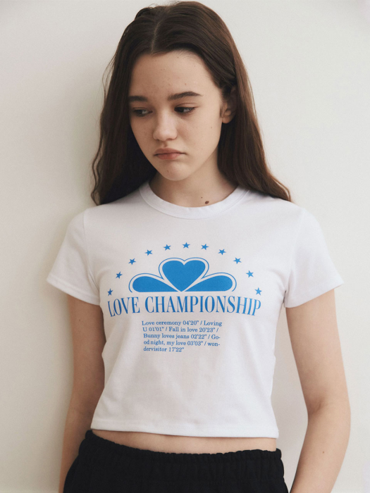 Love Clover crop t-shirt [Blue]