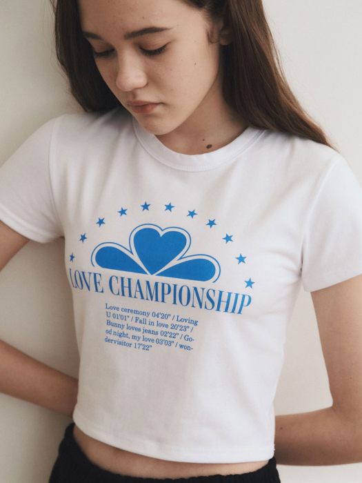Love Clover crop t-shirt [Blue]