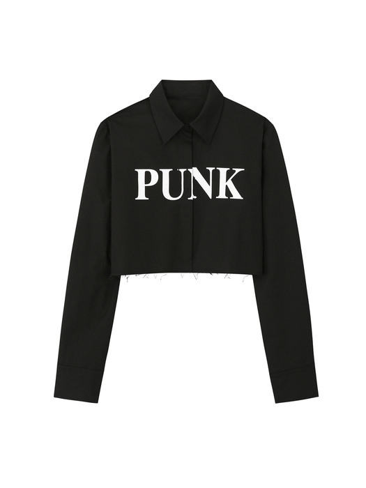  0 1 punk crop shirt - BLACK