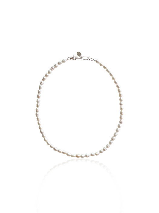 white ocean pearl necklace (Silver 925)