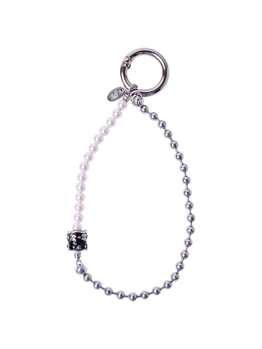 black charm key ring&phone strap