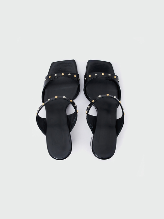 WEPPA Squared-toe Leather Mules - Black