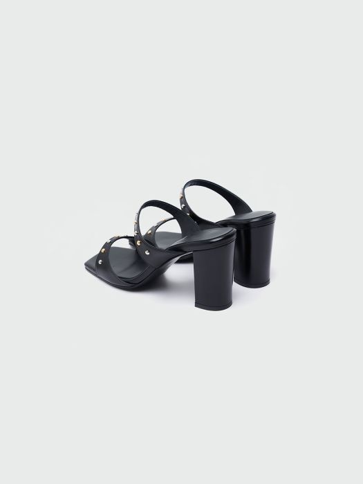 WEPPA Squared-toe Leather Mules - Black