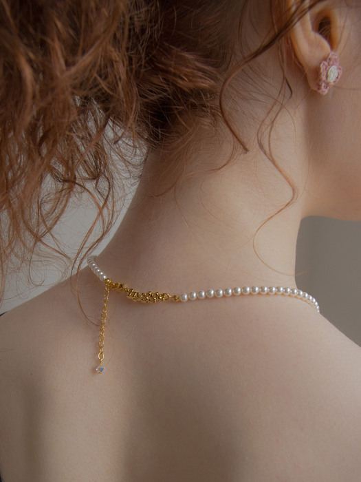5 mini pendant pearl necklace