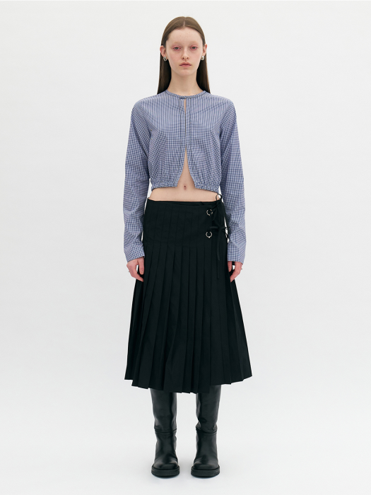 Pierced Pleated Skirt (Black)