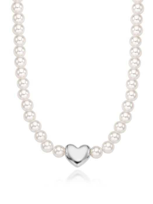 wonderland heart pearl necklace