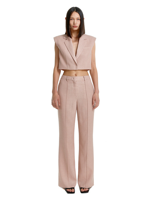 Linen Tailored Pants - PINK