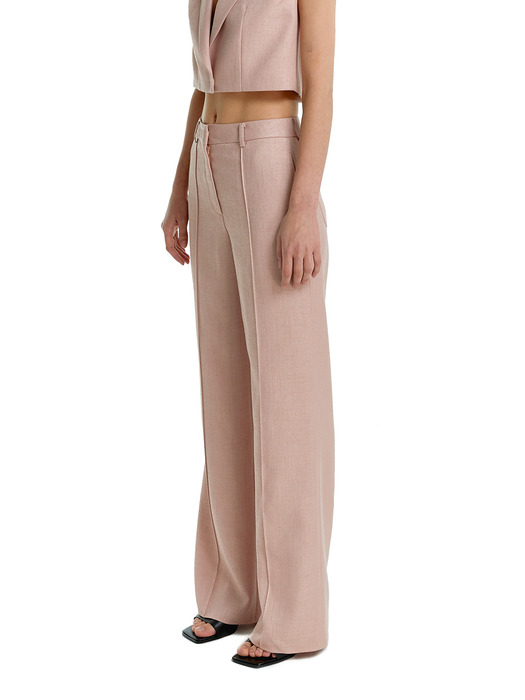 Linen Tailored Pants - PINK