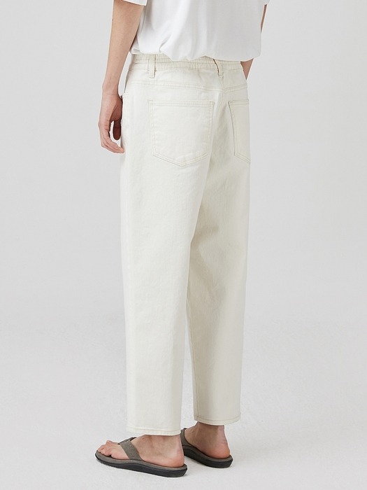 LOOSE TAPERED DENIM IVORY