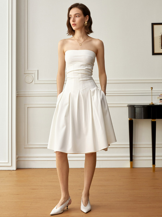 YY_Classic tube top dress_WHITE