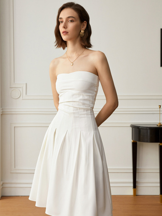 YY_Classic tube top dress_WHITE