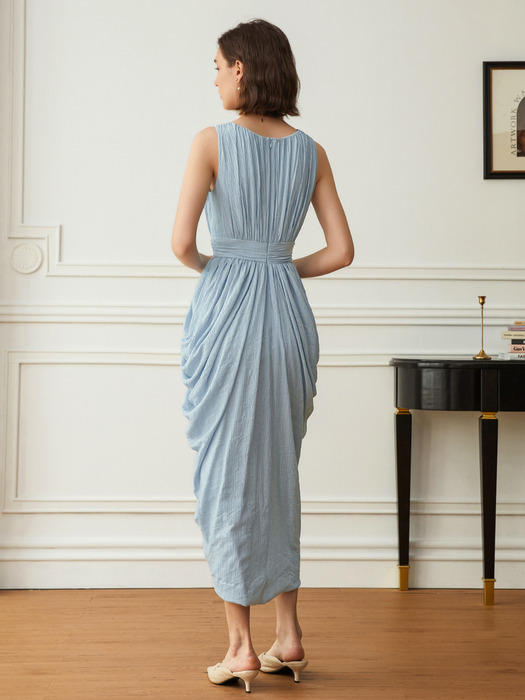 YY_French petal line long dress