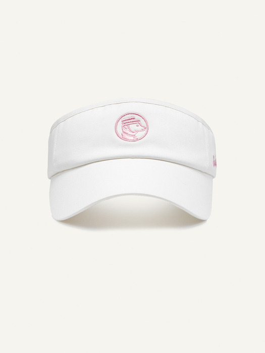 WHITE MICCA RIBBON SUNVISOR