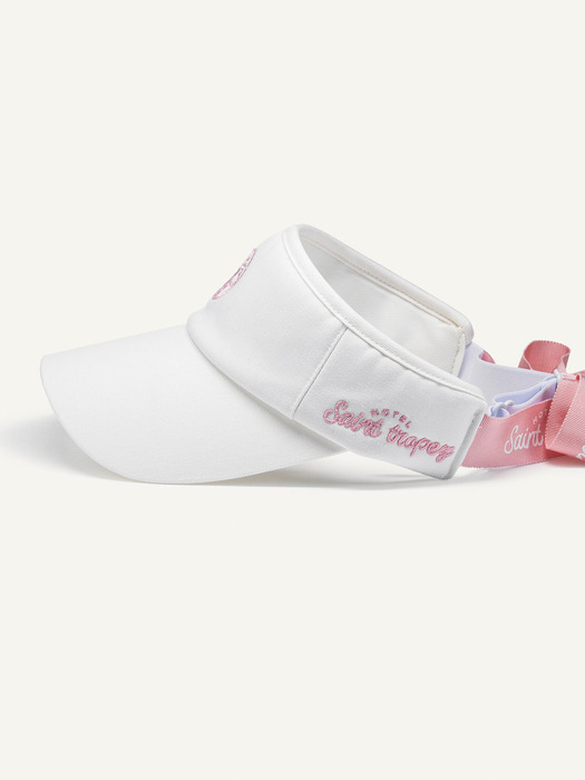 WHITE MICCA RIBBON SUNVISOR