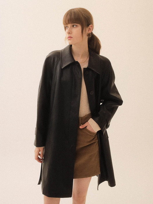 Eco Leather Half Trench Mac Coat NEL3AR824