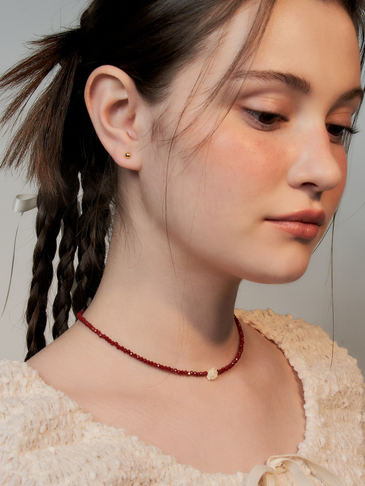 rose spinel choker necklace