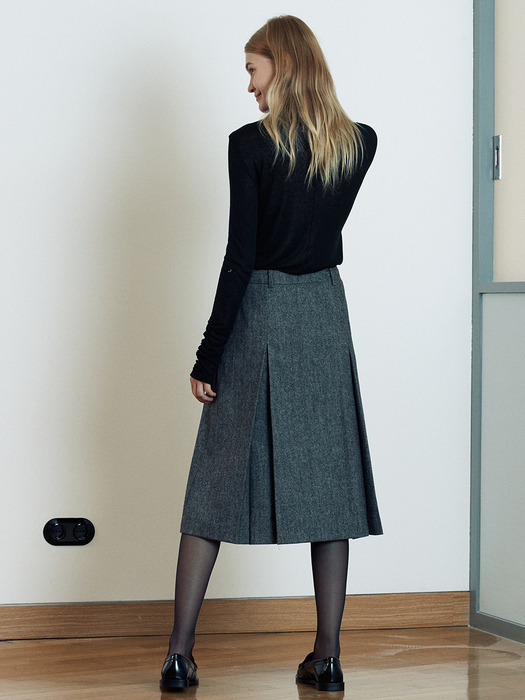 [Day-Wool] Wool Pleated Midi Skirt_2color