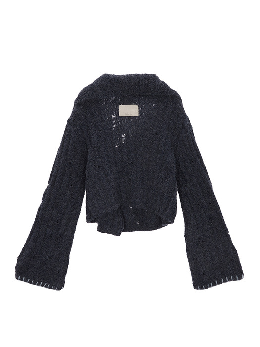 TWO WAY KNIT CARDIGAN JACKET IN BLUE