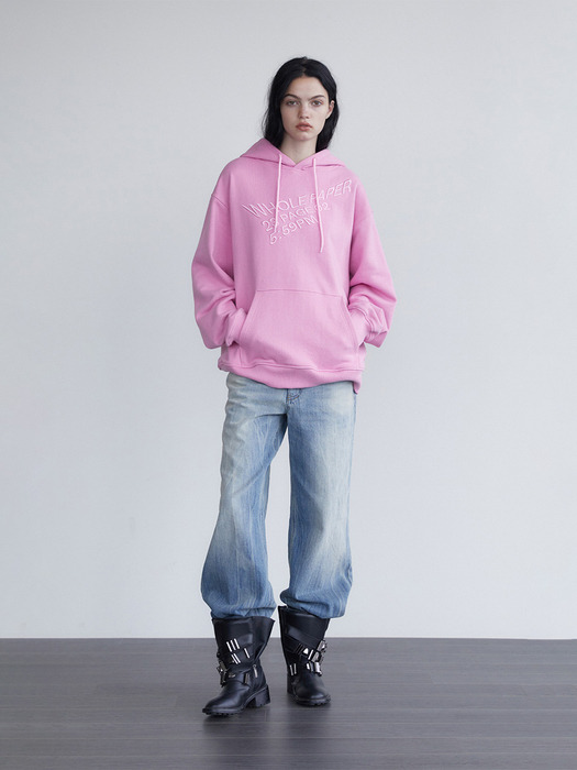 Embroidered graphic hoodie - pink