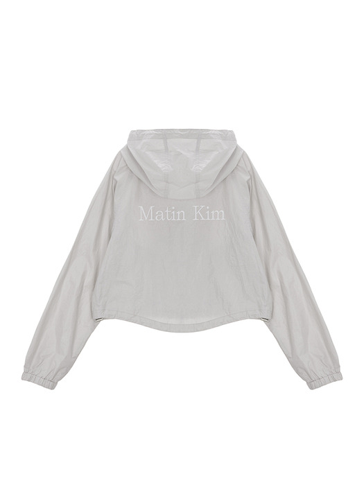 MATIN CROP HOODY COATING JUMPER IN GREY