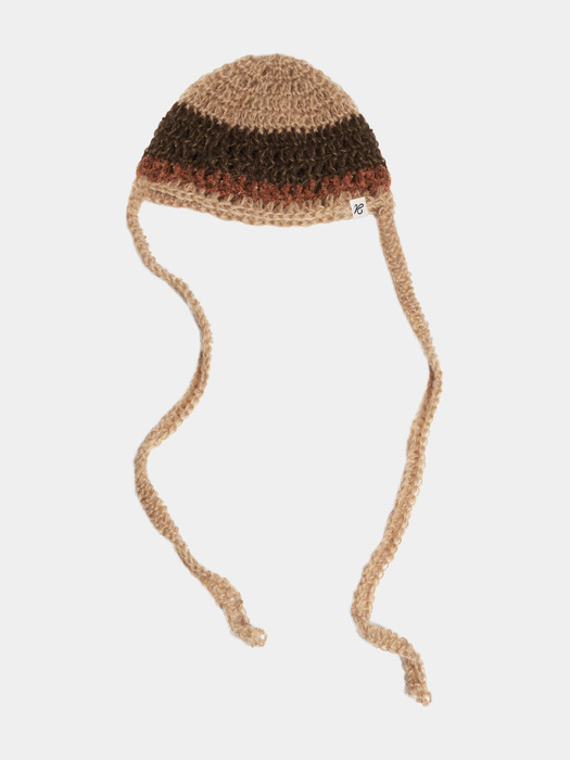 [단독] Mohair Crochet Beanie_Yellow, Brown