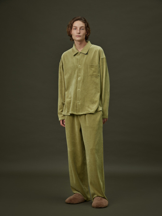 VELOUR PAJAMA SET_mild green (men)