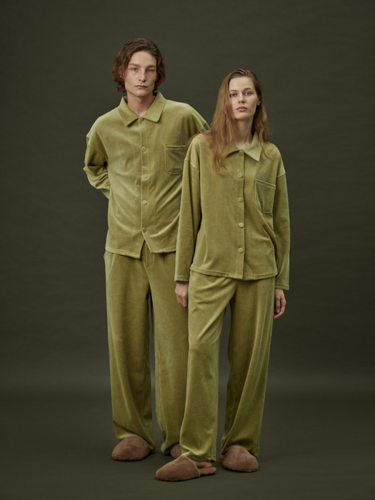 VELOUR PAJAMA SET_mild green (men)