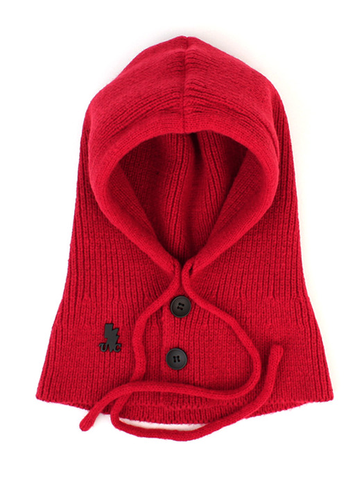 Wool Knit Red Open Balaclava 바라클라바