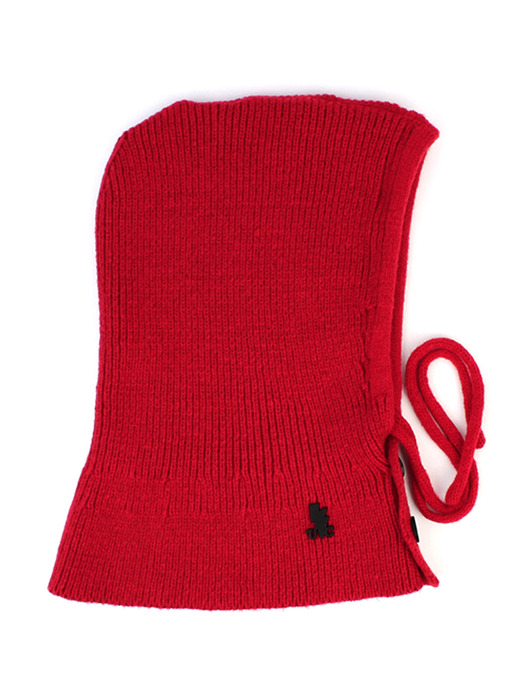 Wool Knit Red Open Balaclava 바라클라바