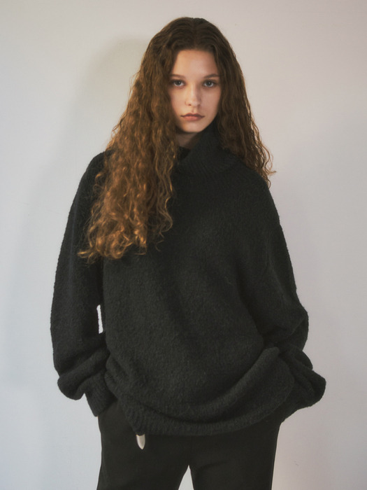 Overfit Wool Turtleneck Knit _CTK205(Black)