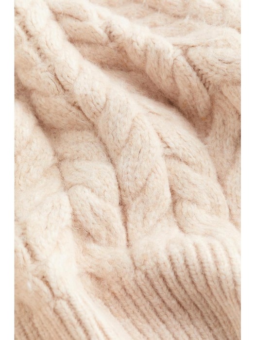 케이블 니트 스웨터 파우더 핑크 1211760002